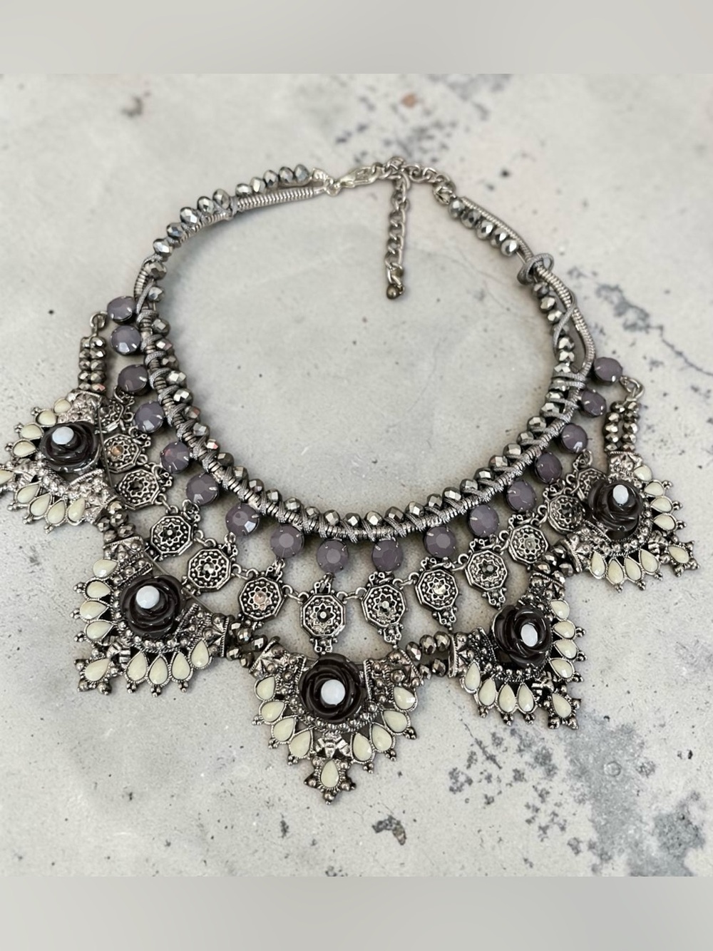 Park Lane Silver Statement Boho  Necklace